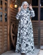 nahar dress abyad aswad b